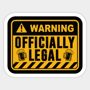 Warning Officially Legal Sticker